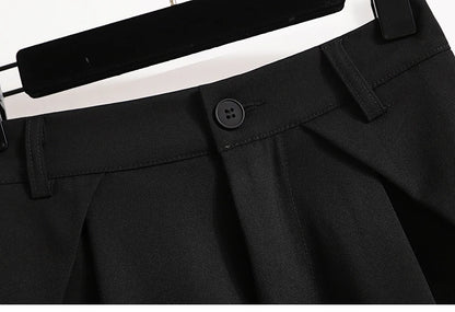 Women's A-Line High Waisted Wide Leg Short Pants Plus Size Casual Suit Shorts Summer 2025 Oversized Loose Five Quarter Pants