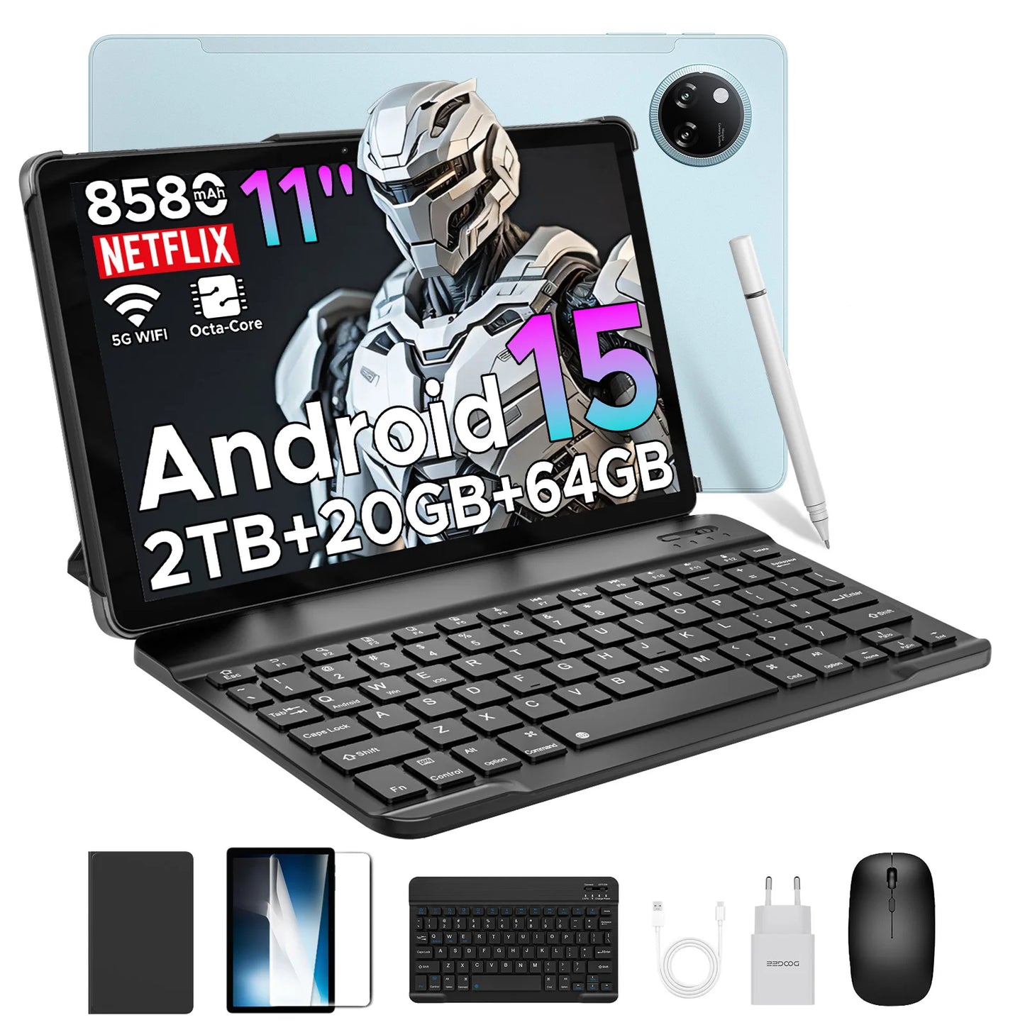 Doogee Tab A9+ Tablet Pc 11 Inch Android 15 20Gb Ram(4+16) 64Gb Rom 8580Mah Battery Dual Speakers Support Widevine L1 Tablet Pc.