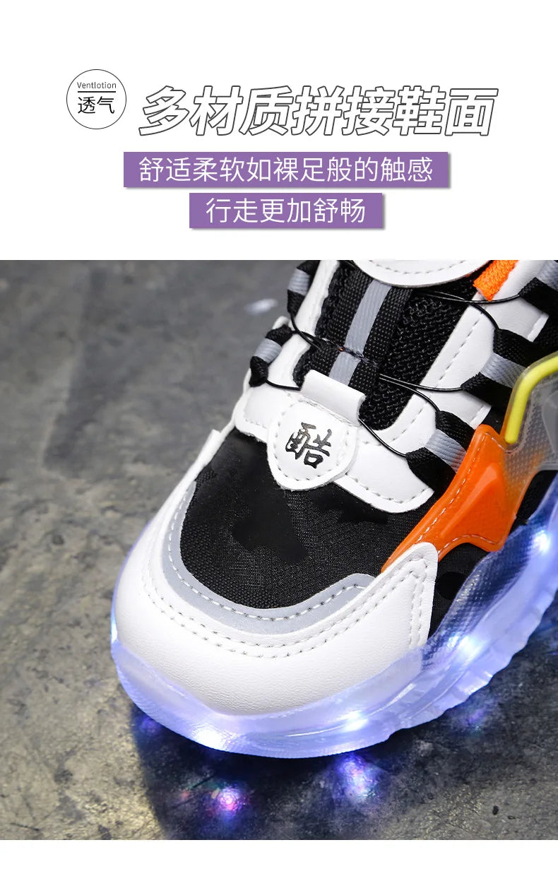 Children Fashion Kids Led Shoes for Girls Usb Charging Sneakers Outdoor Sport Footwear Boys Luminous Shoes 2023 Glowing Sneakers.