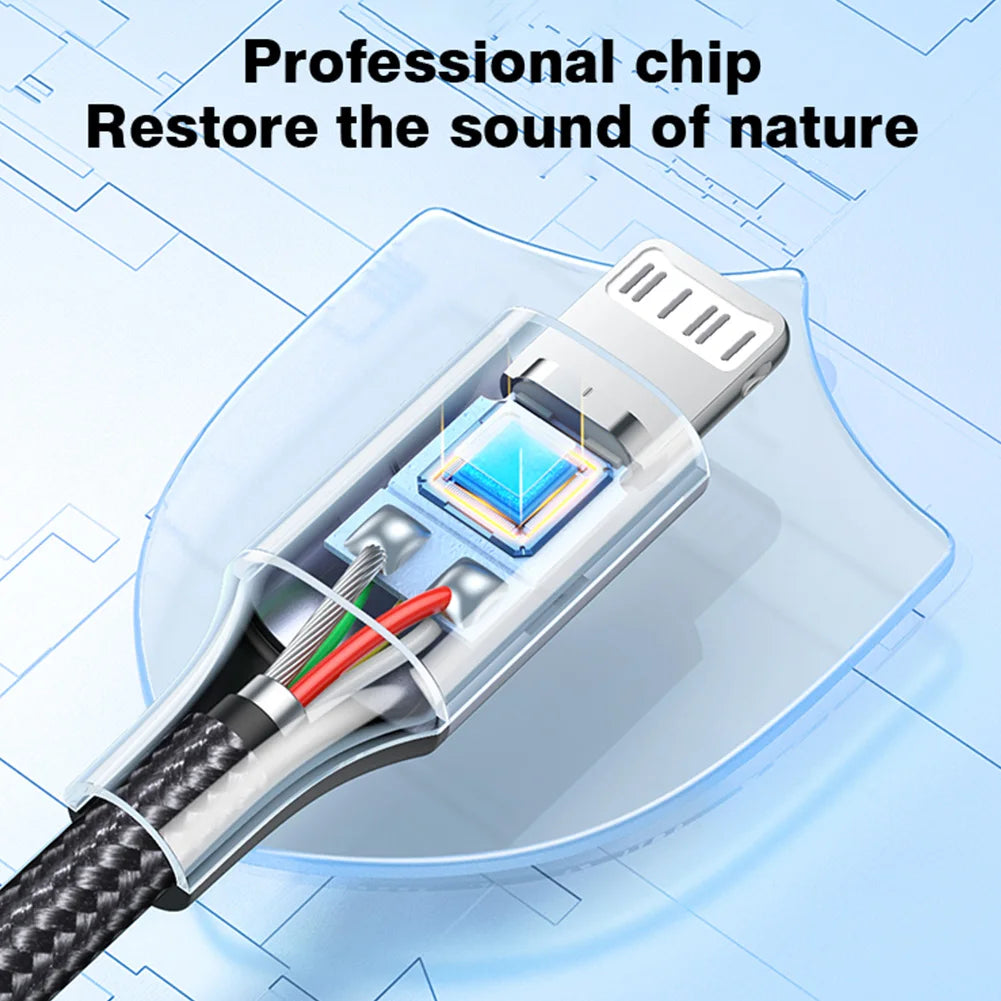 Lightning To 3 5 MM Jack AUX Cable Adapter For iPhone 12 13 14 Pro Adapter Headphone Connector Audio Splitter iphone accessories.