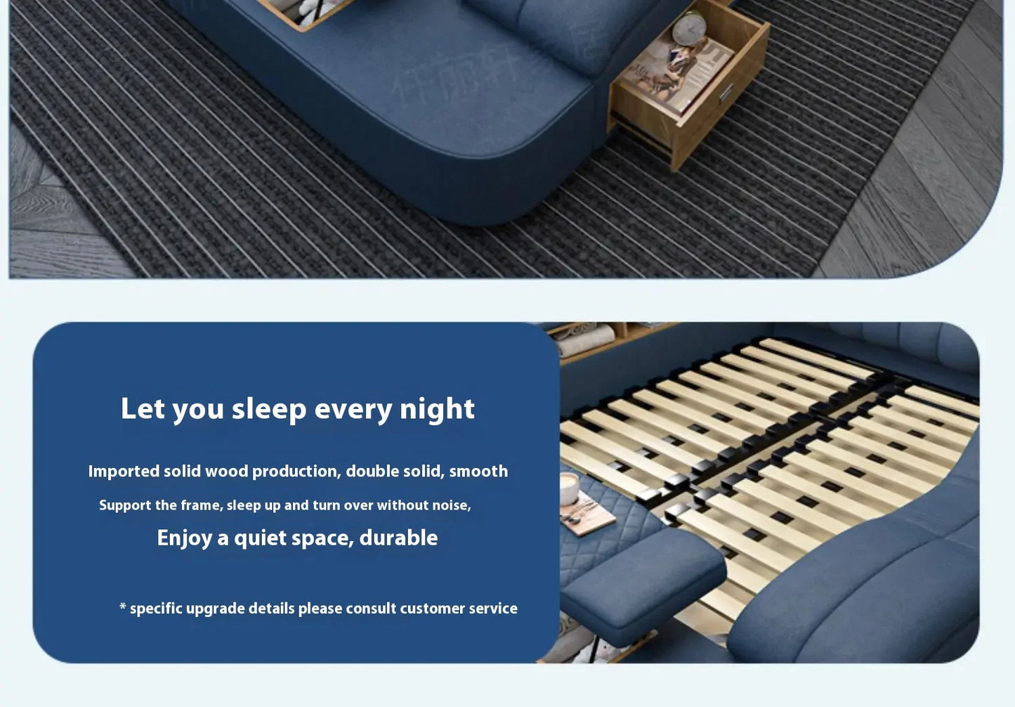 Nordic Smart Modulares Doppelbett Master Storage Luxus Designer Doppelbett Multifunktionale Leder Camas Ehe Möbel