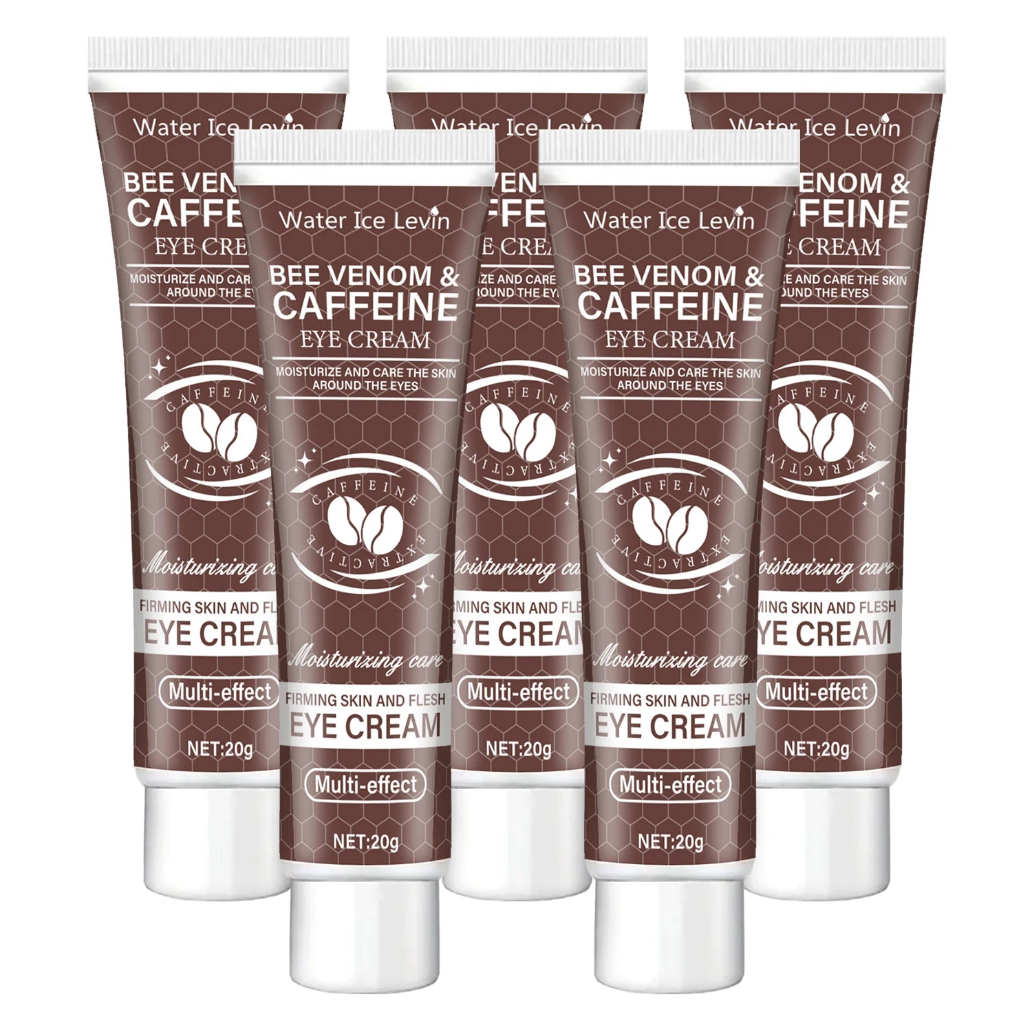 Natural Caffeine Powerful Moisturizing Firming Eye Cream 20g for Puffy and Dark Circles Post-Lifting Area after Using, Reduce Wrinkles and Aging, Light Beige Relaxation.