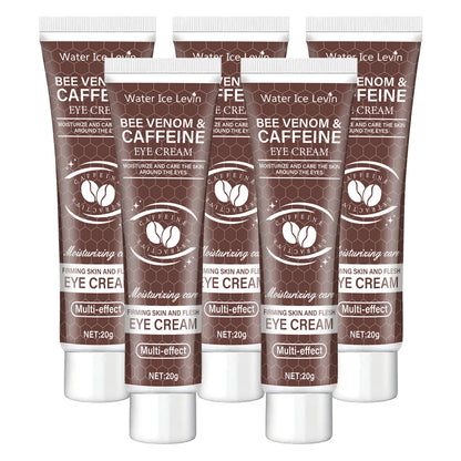 Natural Caffeine Powerful Moisturizing Firming Eye Cream 20g for Puffy and Dark Circles Post-Lifting Area after Using, Reduce Wrinkles and Aging, Light Beige Relaxation.