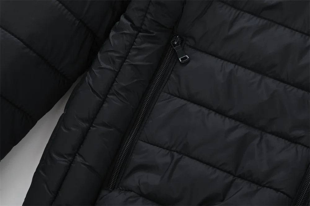 New Winter Fleece-Lined Thickened Cotton Coat Business-Casual Windproof Warm Lightweight Fashionable Hooded Jacket Sports Jacket.