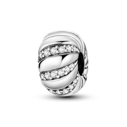 Silver Clasp 925 Sterling Silver CZ pave Clip Charms Daisy Beads Stopper Safety Chain fit Original Bangle Bracelet Jewelry Clip