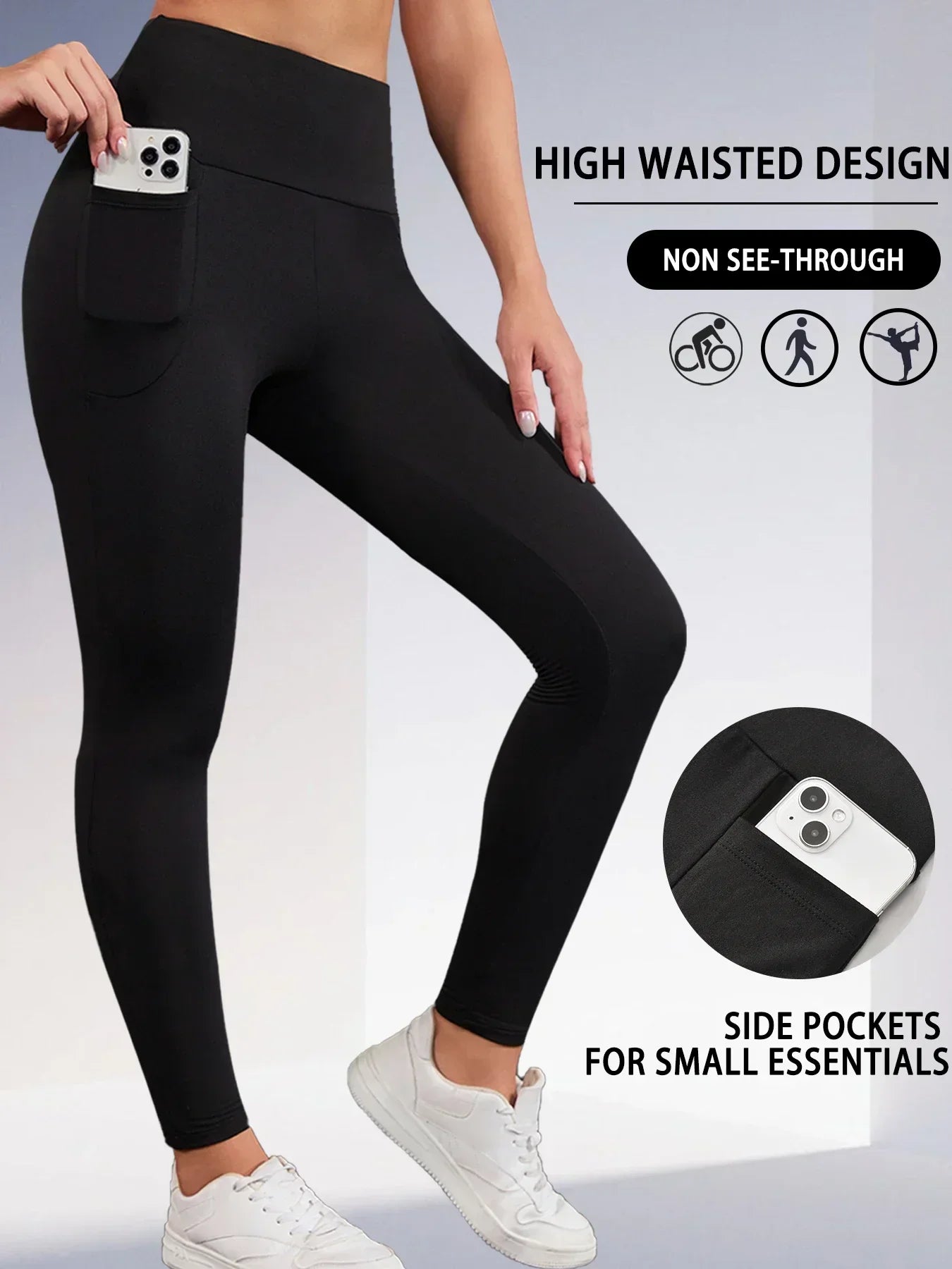 Super Soft Sports Leggings With Pockets For Women High Waisted Workout Yoga Running Push Up Gym Fitness Tight Pants Women's.