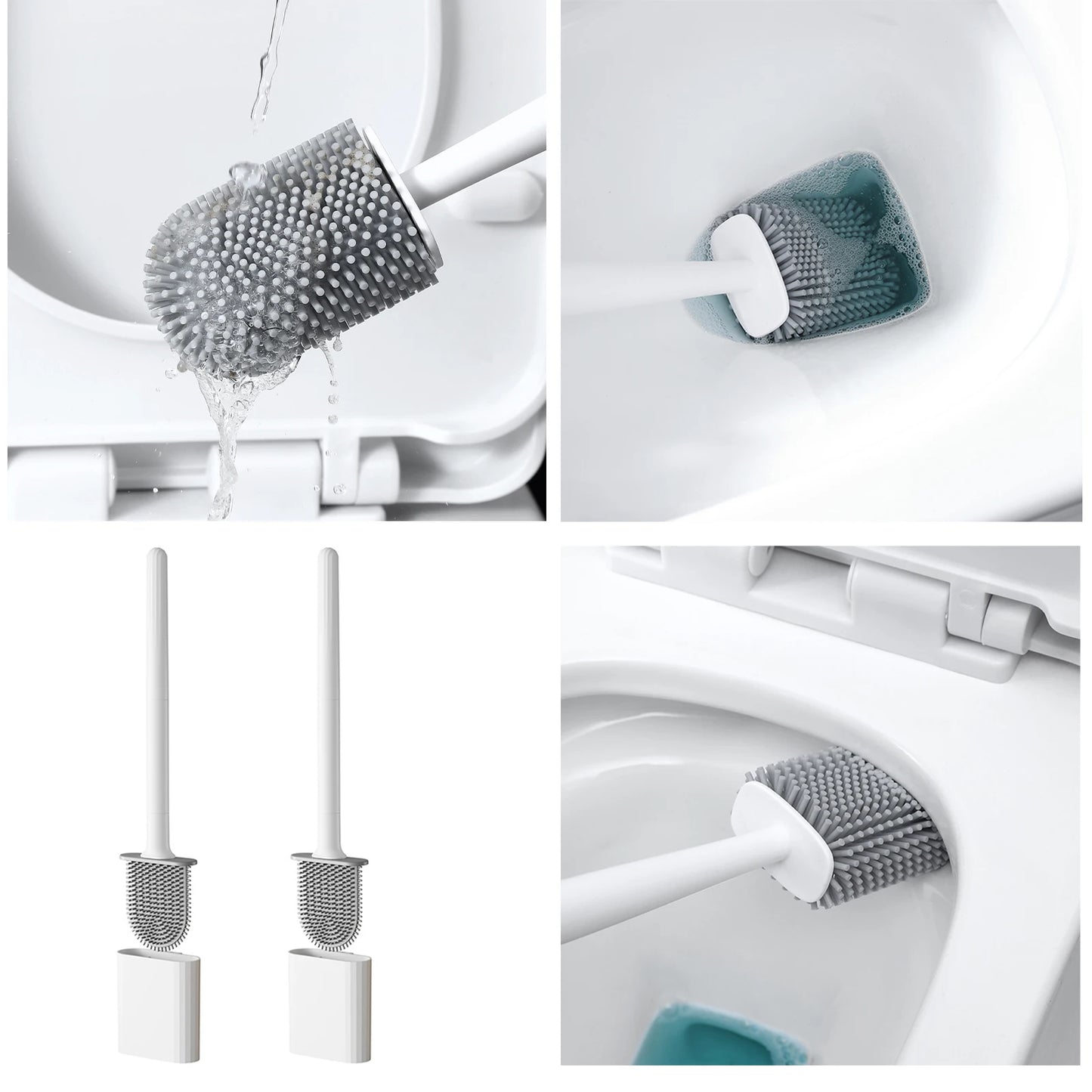 Tiefen reinigung Silikon Toiletten schüssel Bürste langer Griff Silikon Toiletten bürste für Wohnheim Bad zubehör