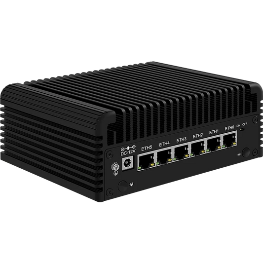 6 LAN 2.5G Firewall Router Intel Core I3 N355 N305 N150 N97 i226-V Fanless Mini PC DDR5 2xNVMe 1xSATA3.0 Type-C pfSense Proxmox.