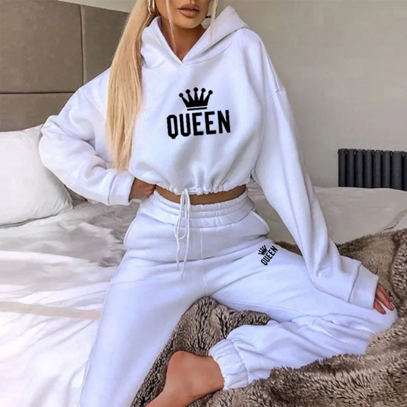 2025 herbst Winter Frauen Sweatshirt Set Einfarbig Casual Einfache Mit Kapuze 2-teiliges Outfit Set Mode Gym Jogging Frau Hose Sets.