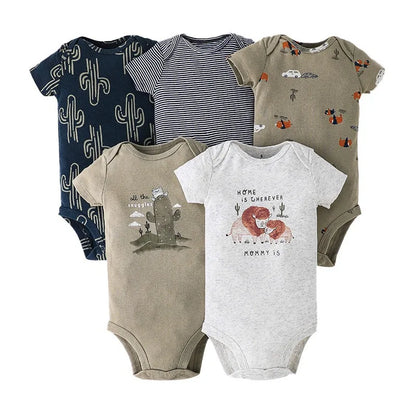 5 teile/satz Baumwolle Weiche Bequeme Baby Bodys Kurzarm Einteiliges für Neugeborene Sommer Bebe Kleidung Baby Dusche Geschenke.