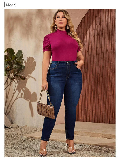 Plus Size Skinny Jeans for Women Full Length High Waist Women Jeans Stretchy Pencil Curve Women Jeans 200kgs Mom Jeans for Women.