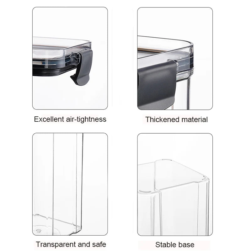 Dry Food Storage Box Food Containers Transparent Stackable Kitchen Spaghetti Noodles Sealed Tank Cans Organizers Bottles.