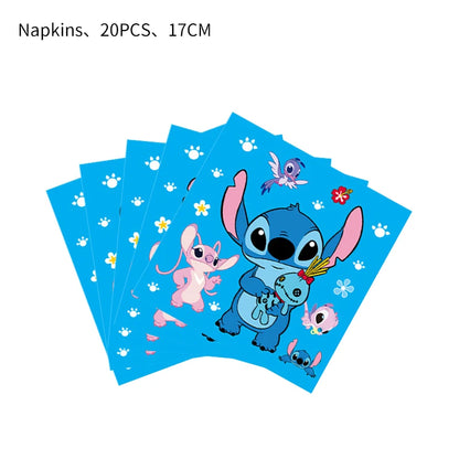 Stitch Party Supplies für Kinder Lilo und Stitch Geburtstag Party Dekorationen Luftballons Banner Tischdecke Hintergrund Geschirr