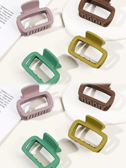 4 Pack Medium Small Hair Clips for Women, Claw Clips for Thick Thin Hair, Strong Hold Square Jaw Clips