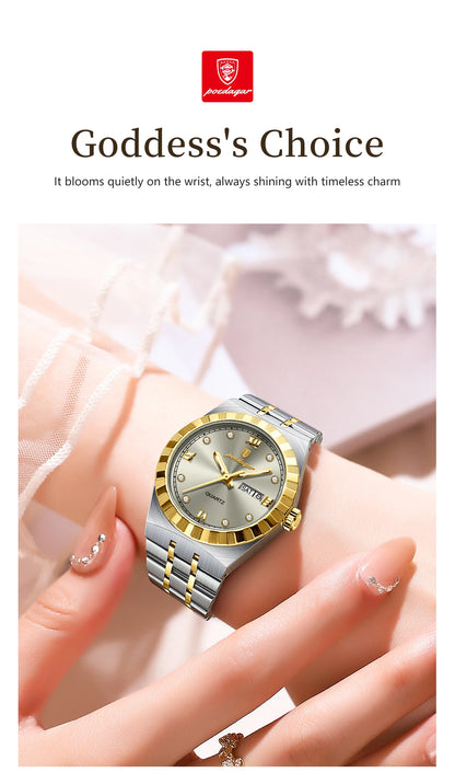 POEDAGAR Luxury Original Ladies Watch Luminous Waterproof Week Date Woman Wristwatch Stainless Steel Women Quartz Watches Female.