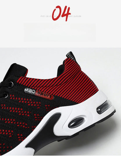 2025 New Men Sneakers Breathable Lace-Up Running Shoes Men Outdoor Walking Shoe Mesh Flying Woven Anti Slip Sports Shoes for Men.