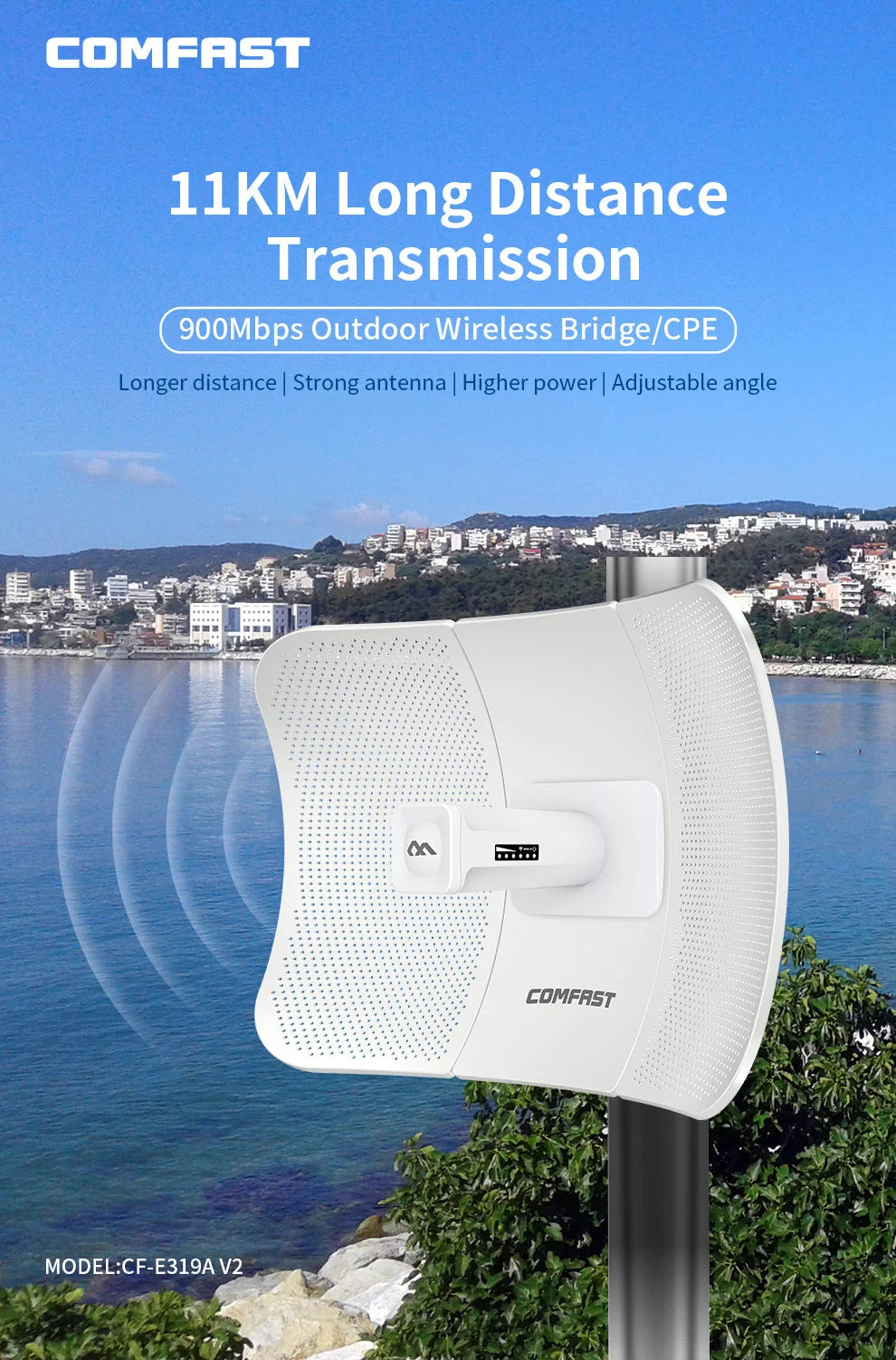 COMFAST 5.8G 900Mbps Outdoor CPE WiFi Router 1-11KM long range Extender High Power WI-FI Wireless Bridge AP/Repeater/Amplifier