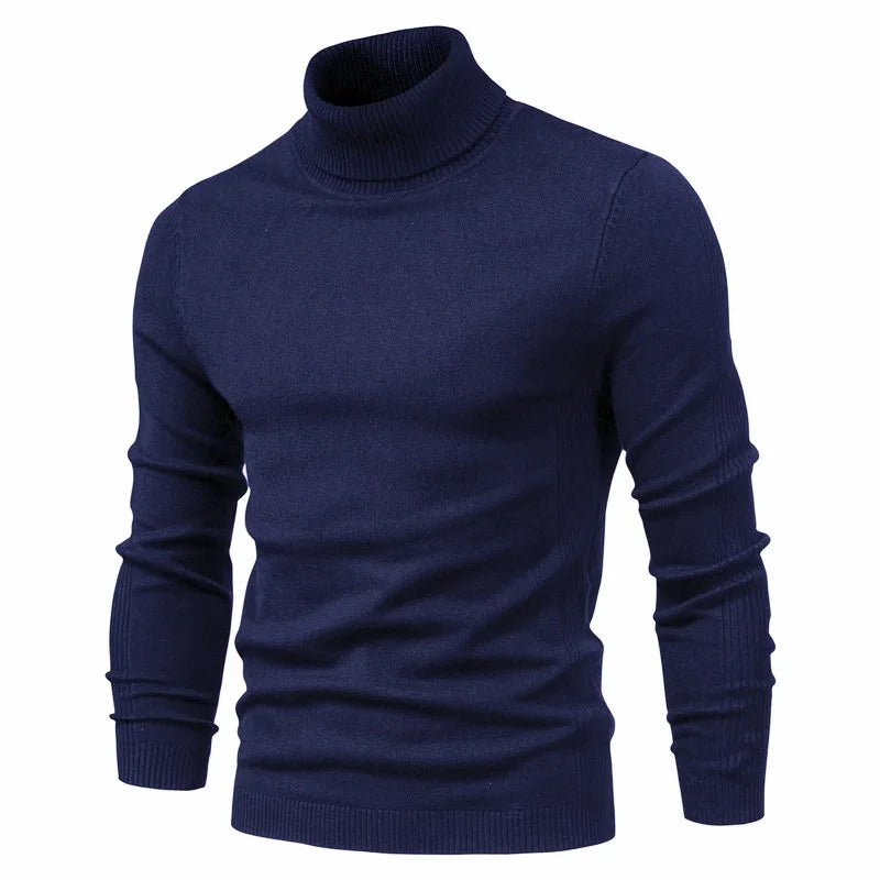 New Winter Men's Turtleneck Thick Sweaters Casual Turtle Neck Solid Color Quality Warm Slim Turtleneck Sweaters Men Pullovers To.