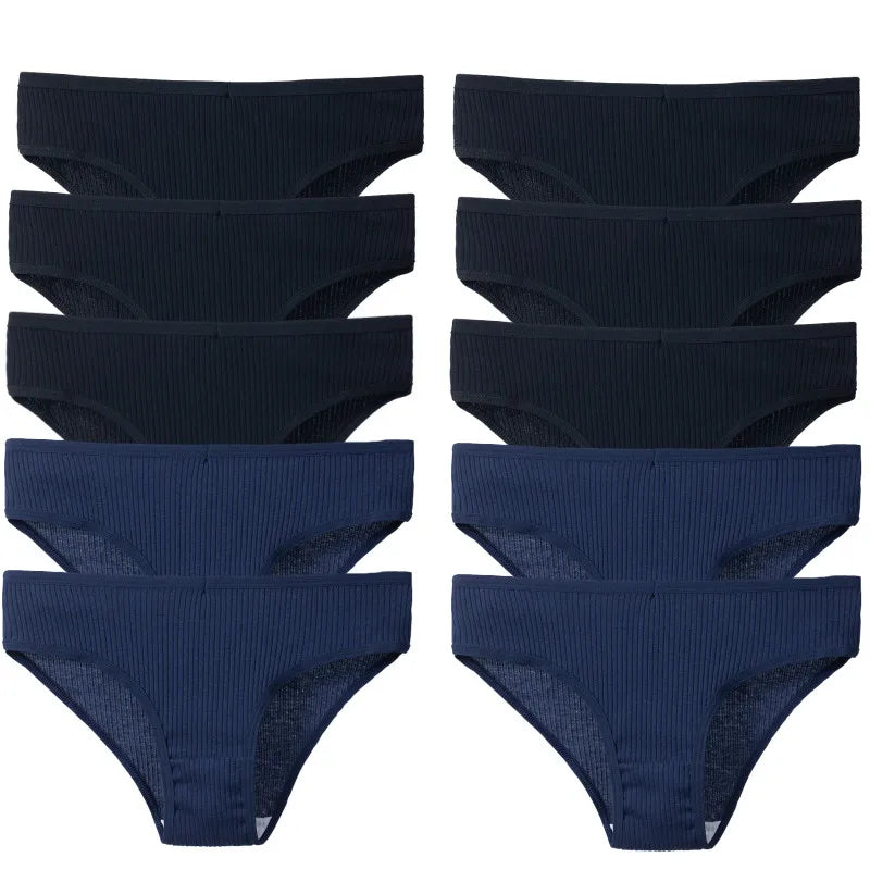 BZEL 10PCS/Set Women's Panties Sexy Breathable Underwear Comfortable Lingerie Cotton Striped Briefs Fashion Cozy Underpants Sale.