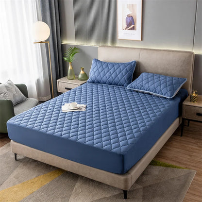 Home Mattress Cover Waterproof Thickened Quilted Waterproof Bed Cover Breathable Mattress Protector Fitted Sheet No Pillowcases.