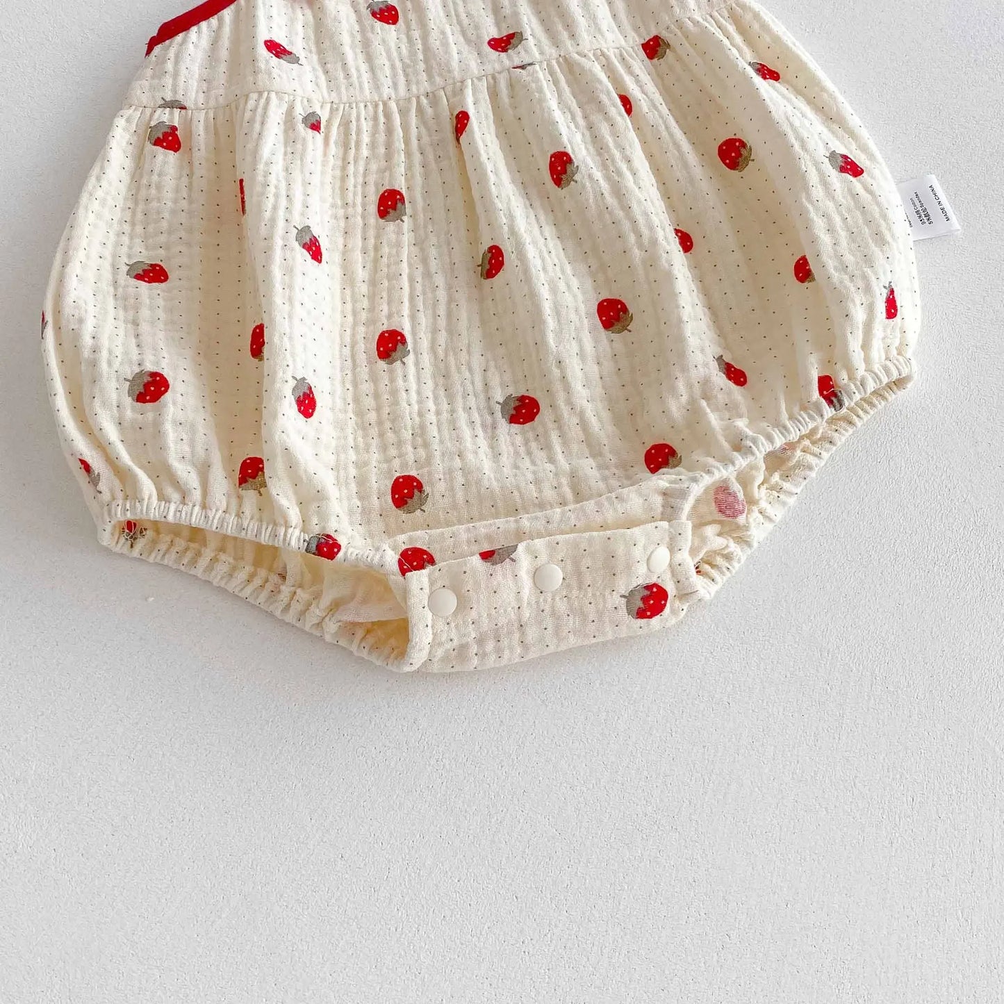 0-2Y Sommer Baby Mädchen Kleidung Erdbeere Druck Infant Mädchen Bodysuit Kleinkind Leibchen Ein Stück.