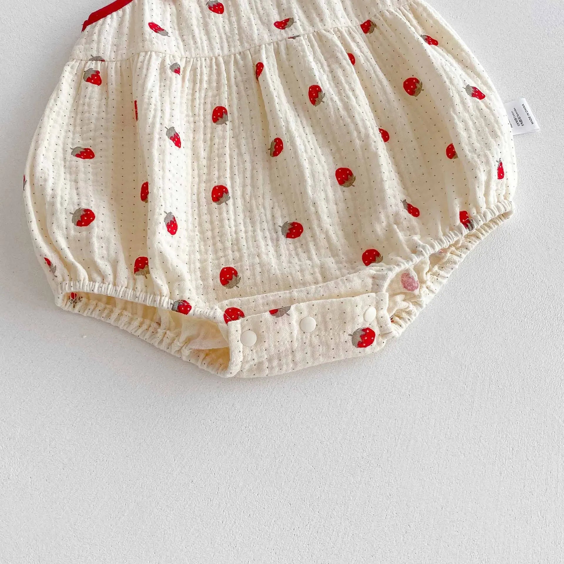 0-2Y Sommer Baby Mädchen Kleidung Erdbeere Druck Infant Mädchen Bodysuit Kleinkind Leibchen Ein Stück.