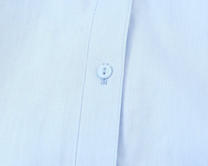 KONDALA Fall Women Elegant Blue Shirt Lapel Waist Buttons Shirt Office Lady Tops New 2025 Spring Autumn Fashion Commuter Shirt.