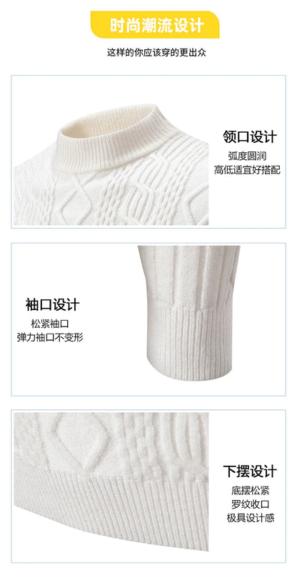 2023 Autumn  and Winter New Sweaters Warm Fit Knitted Sweaters Solid Color Casual Pullover Multiple Styles Sweater Men