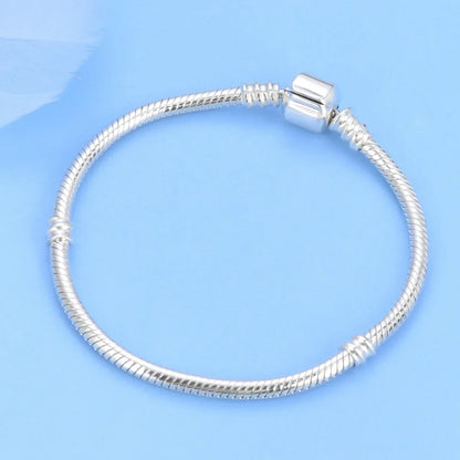 High quality bracelet 925 sterling silver classic bucket buckle bracelet fit original charm beads DIY women's jewelry Gifts.