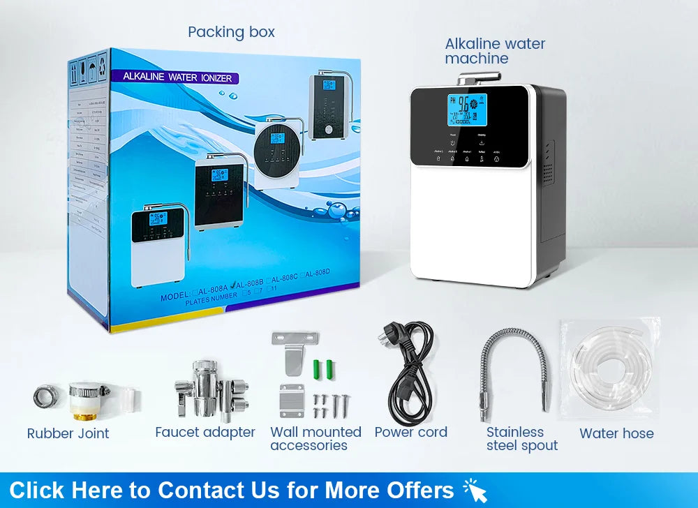 CAWOLO 11 Plates Platinum Coating Alkaline Water Ionizer Machine Household PH 4.5~10.5 Alkaline Acid Water Ionizer for Home.