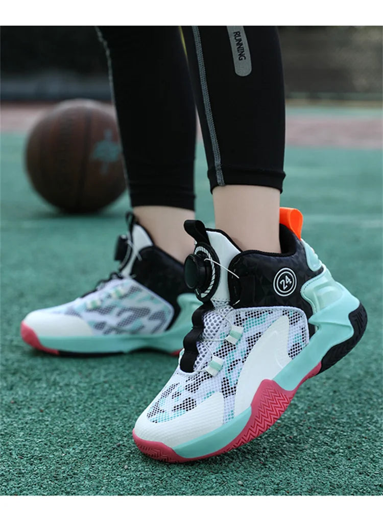 Kids Basketball Shoes Boys Sneakers Non-slip Child Trainer Basket Shoes Outdoor Children Sport Shoes