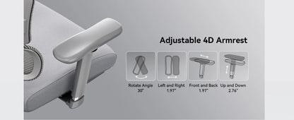 NEWTRAL NT002 Ergonomischer Bürostuhl mit Fußstütze, adaptiver Lordosenstütze, 3D Armlehne und Verstellbare Kopfstütze, Schreibtischstuhl aus Mesh für Büro