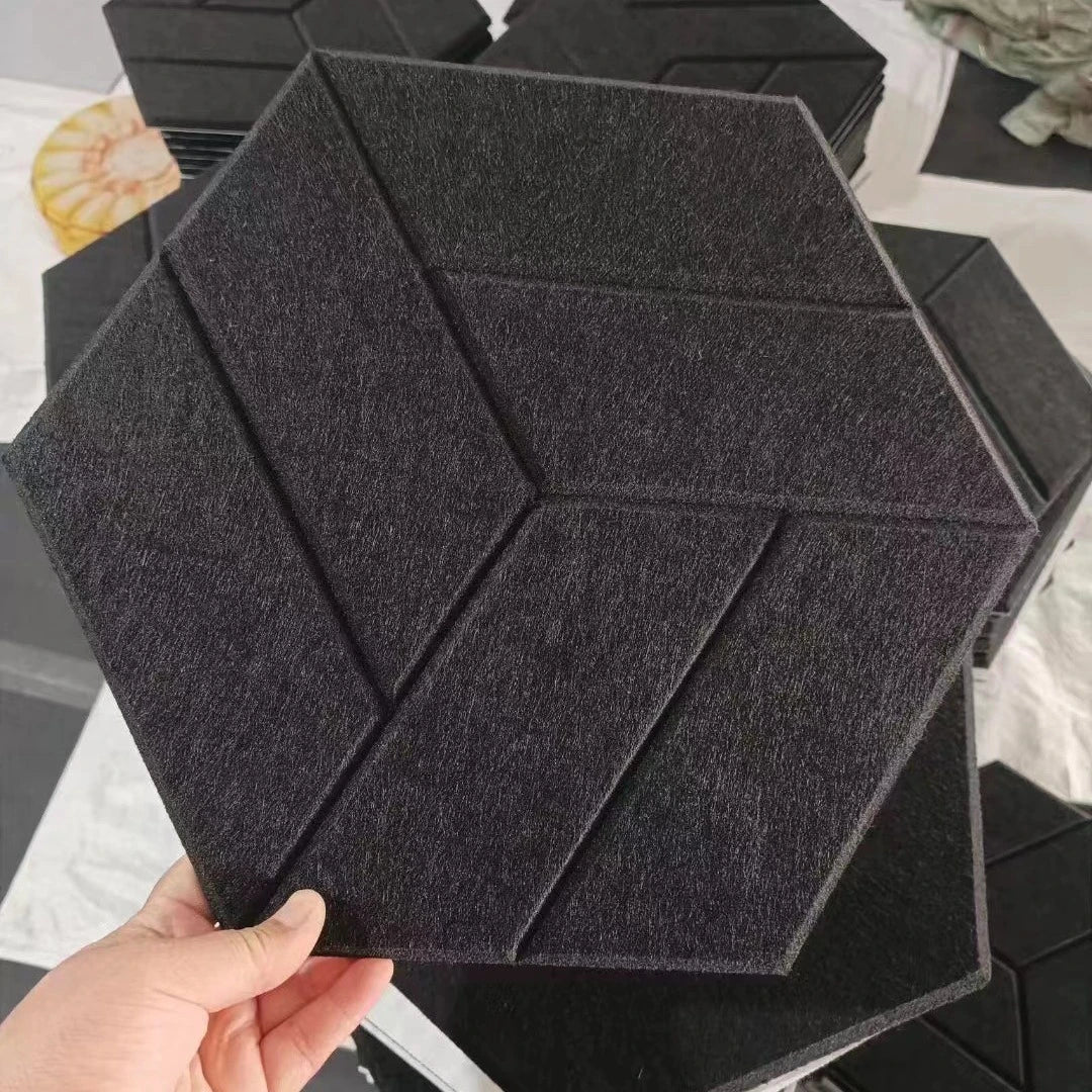 36/24/12pcs Hexagonal Self-adhesive Acoustic Panels Sound Proof Foam Panels Y-Lined Design To Absorb Noise Eliminate Echoes