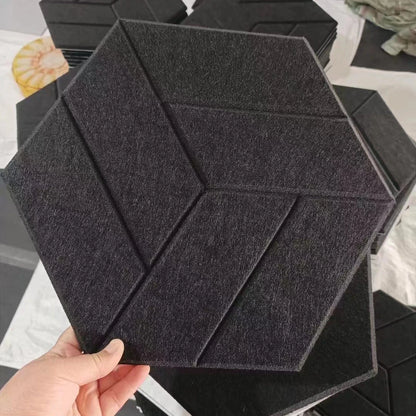 36/24/12pcs Hexagonal Self-adhesive Acoustic Panels Sound Proof Foam Panels Y-Lined Design To Absorb Noise Eliminate Echoes