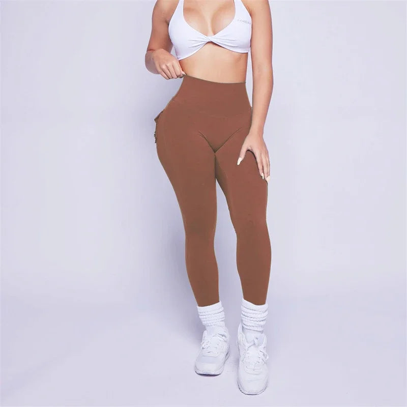 Women Bum Leggings 2025 Women High Waist Tights Pants Peach Hips with Pockets Women Workout Gym Leggings Yoga Pants.