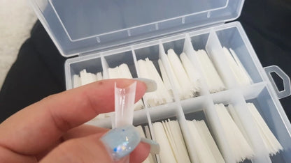 240PCS/Box False Nail Tips Square Straight Extra Long Half Cover Nails Artificial Acrylic False Nail Tips Press On Manicure Tool.