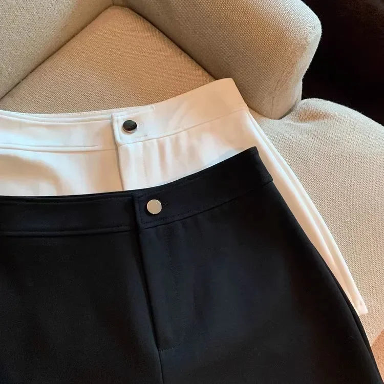 High-waisted Slimming A- line Tight Black Shorts For Women 2024 Spring Korean Style Elastic Hot Pants High Elasticity.