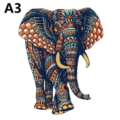 Unique Elephant Wooden Puzzle, Adult Stress Relief Toys, Irregular Animal Shapes, Holiday Birthday Gift.