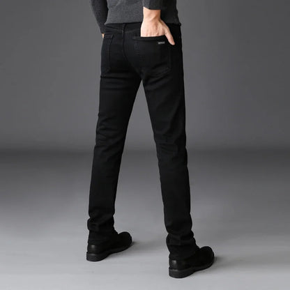 Men Classic Advanced Fashion Brand Jeans Jean Homme Man Soft Stretch Black Biker Masculino Denim Trousers Mens Pants Overalls.