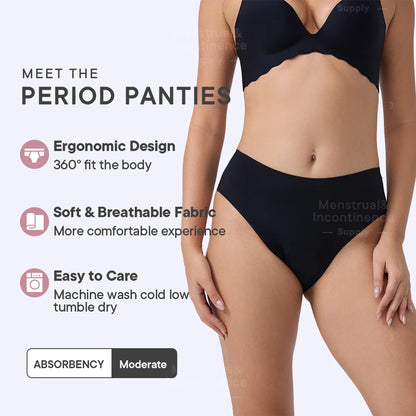 Seamless Women's Leakproof Period Panties Breathable Reusable Washable Tampon-free Menstrual Underwear period Sanitary Pants.