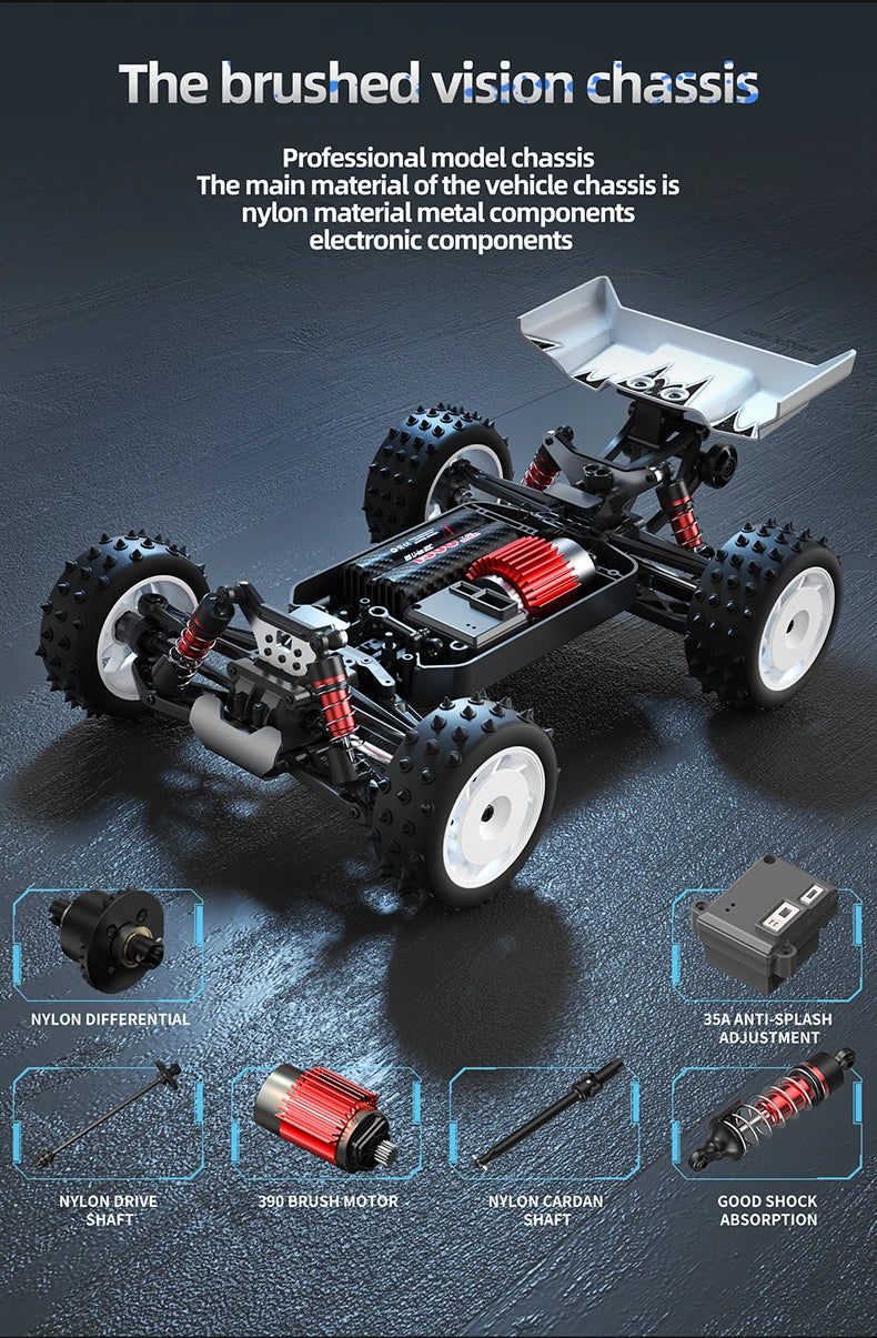 Teeggi S911 PRO 1:16 RC Racing Car 4WD RC CAR 70KM/H High Speed Off-Road Car 2.4G Remote Controller Toy For Children Gifts.
