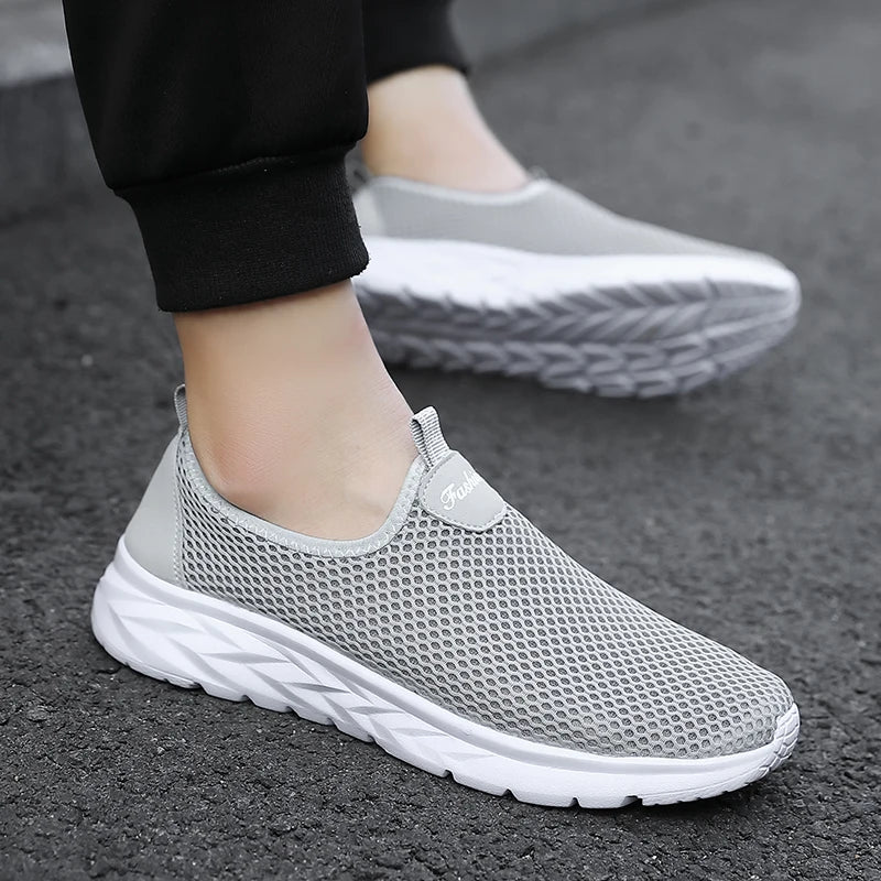 YRZL Sneakers Men Summer Casual Shoes Men Mesh Breathable Outdoor Non Slip Sports Shoes Slip on Loafers for Men Pius Size 39-46.