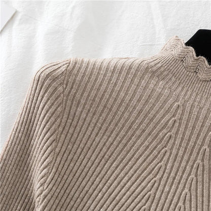 2026 weibliche Dünne Koreanische Strickwaren Tops Herbst Winter Pullover Frauen Hohl-out Pullover Langarm Rollkragenpullover.