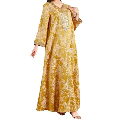 New Women Muslim Embroidery Maxi Dress Abaya Dubai Kaftan Eid Djellaba Kebaya Caftan Marocain Femme Robe Islam Jalabiya Vestidos.