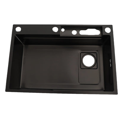 Küchenspüle unter der Theke, 68 x 45 cm, verdickter Edelstahl, Digitalanzeige, Küchenspüle, Unterbauwaschbecken