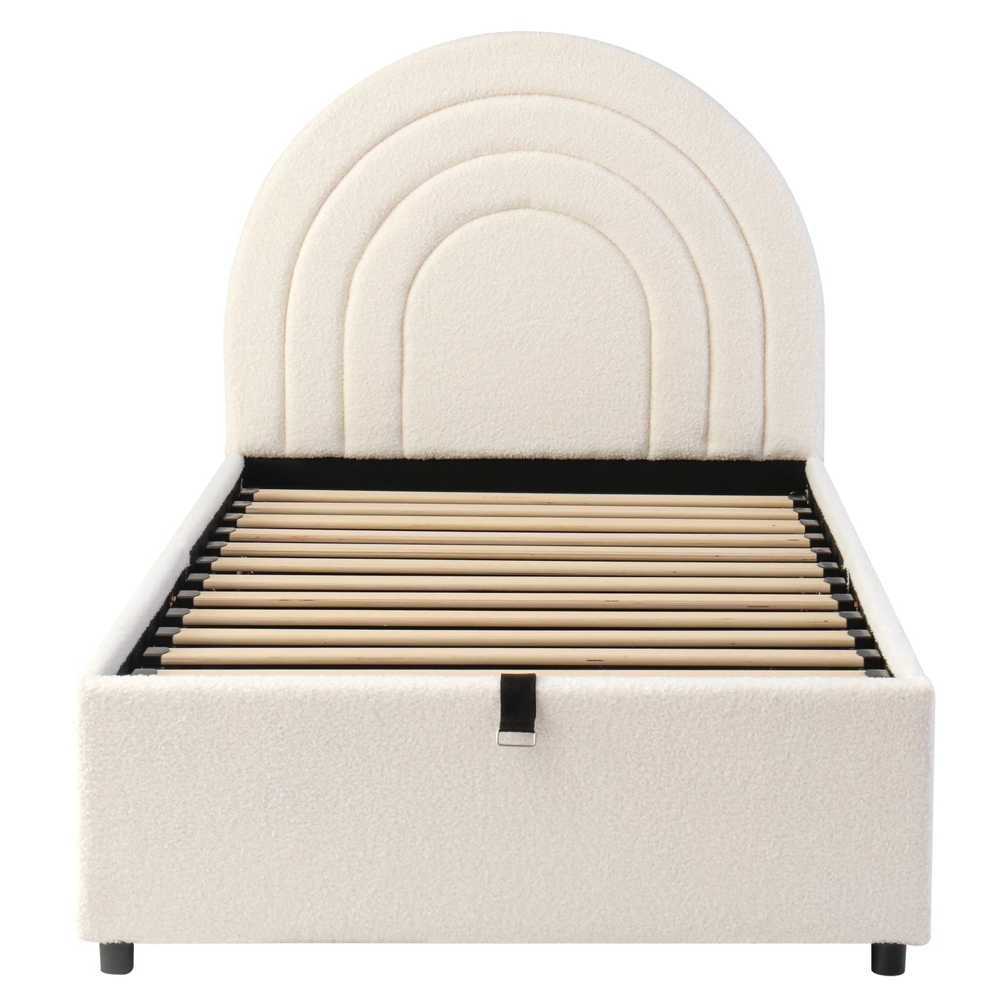 Polsterbett 90*200, Kinderbett, Einzelbett mit Lattenrost und Kopfteil, für Erwachsene und Jugendliche, Holzlatten, Baumwolle