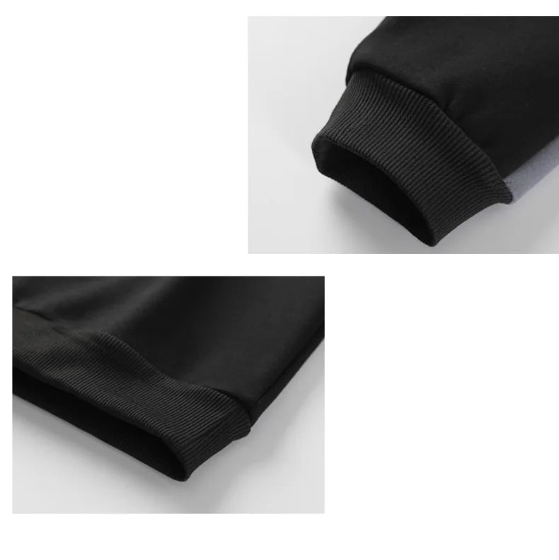 2025 Men Casual Sweatshirt Hoodie Men Harajuku Streetwear Pullover Male Patchwork Loose O-Neck Fashion Hip Hop Hoodies.