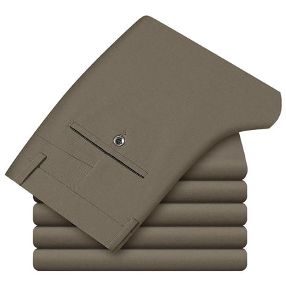 2024 neue 98% Baumwolle Casual Hosen Männer Kleidung der Klassischen Gerade Lose Hohe Taille Elastische Hose Männliche Marke Kleidung