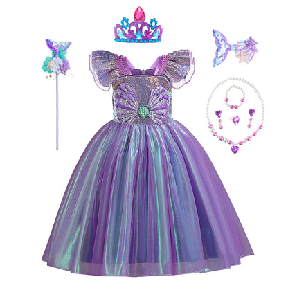Disney Kleine Meerjungfrau Prinzessin Kleid Kinder Phantasie Karneval Cosplay Kostüm Geburtstag Hochzeit Party Kleidung Halloween Kostüm