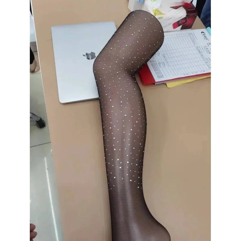 Sexy Blue Butterfly Net Stockings Women's Long Tube Socks Invisible Sweat Absorbent Polka Dot Design Pure Desire Stockings